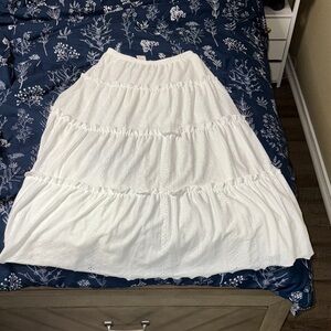 SHEIN White Tiered A-Line Skirt